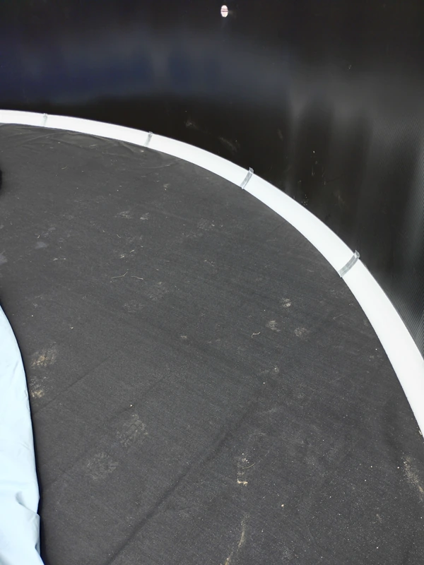 Liner going over the wall and floor of an above-ground pool