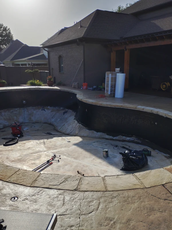 Inground pool drained during a renovation